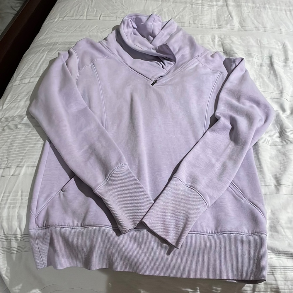 Lavender Zella zipper cowl pullover